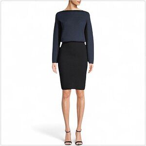 Alaïa Navy Black Colorblock Blouson Wool Sweater Dress $3940 New NWT 40 8